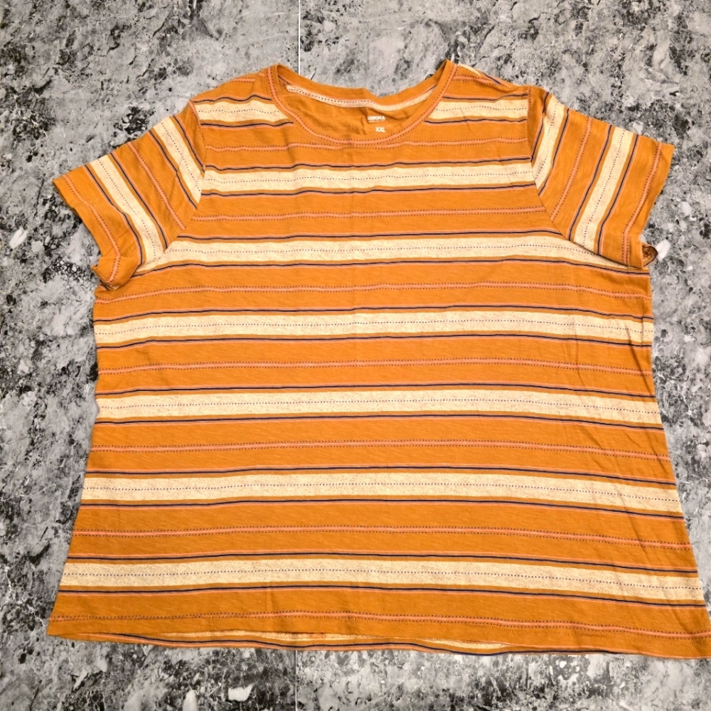 Striped Tshirt gold and beige XXL